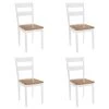 Lot De 4 Chaises De Salle à Manger Cuisine Design Classique Bois D'hévéa Massif Blanc CDS021228 -Magasin de meubles de restaurant chaise 12694685