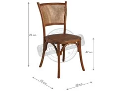 Chaise En Hêtre Et Rotin, Dossier En Cannage Lot De 4 8 Chaise En Hêtre Et Rotin, Dossier En Cannage Lot De 4 -Magasin de meubles de restaurant chaise 12745523
