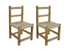 Chaise Enfant En Bois Naturel (Lot De 2)