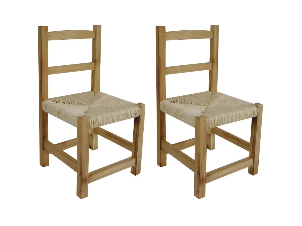 Chaise Enfant En Bois Naturel (Lot De 2) 3 Chaise Enfant En Bois Naturel (Lot De 2)