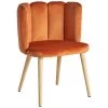 Chaise En Velours, Bois Et Mousse Orange 55x52,5x74 -Magasin de meubles de restaurant chaise 12974355