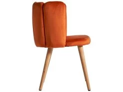 Chaise En Velours, Bois Et Mousse Orange 55x52,5x74 -Magasin de meubles de restaurant chaise 12974359
