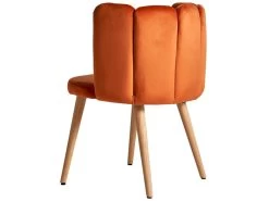 Chaise En Velours, Bois Et Mousse Orange 55x52,5x74 -Magasin de meubles de restaurant chaise 12974361