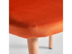 Chaise En Velours, Bois Et Mousse Orange 55x52,5x74 -Magasin de meubles de restaurant chaise 12974363