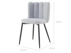 Chaise Rosy En Tissu Gris (lot De 2) -Magasin de meubles de restaurant chaise 13003771