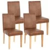 Lot De 4 Chaises De Salle à Manger Synthétique Marron Vieilli Pieds Clairs CDS04151 -Magasin de meubles de restaurant chaise 13014995