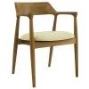 Chaise Avec Accoudoirs En Teck Et Tissu - Naturel Et Crème - SOUADY 1 Chaise Avec Accoudoirs En Teck Et Tissu - Naturel Et Crème - SOUADY -Magasin de meubles de restaurant chaise 13046451