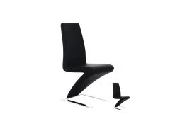 Duo De Chaises Simili Cuir Noir - ZAIA
