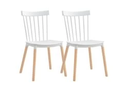 Pack 2 Chaises De Salle à Manger Valencia Blanc 44x52.5x81.5cm Thinia Home