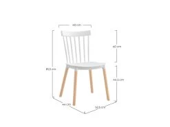 Pack 2 Chaises De Salle à Manger Valencia Blanc 44x52.5x81.5cm Thinia Home -Magasin de meubles de restaurant chaise 13100361
