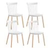 Pack 4 Chaises De Salle à Manger Valencia Blanc 44x52.5x81.5cm Thinia Home
