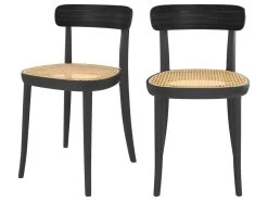 Chaise Aslaug En Bois Noir (lot De 2)