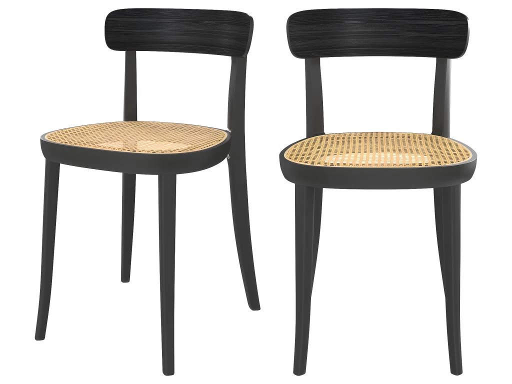 Chaise Aslaug En Bois Noir (lot De 2) 3 Chaise Aslaug En Bois Noir (lot De 2)