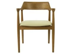 Lot De 6 Chaises Avec Accoudoirs En Teck Et Tissu - Naturel Et Crème - SOUADY 13 Lot De 6 Chaises Avec Accoudoirs En Teck Et Tissu - Naturel Et Crème - SOUADY -Magasin de meubles de restaurant chaise 13144813