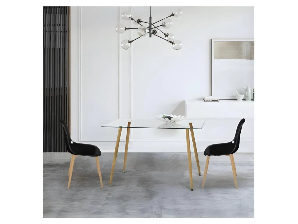 Lot De 2 Chaises Cristal Transparent Noir - L 47 X P 54 X H 84 Cm - CLODY 4 Lot De 2 Chaises Cristal Transparent Noir - L 47 X P 54 X H 84 Cm - CLODY – Image 2