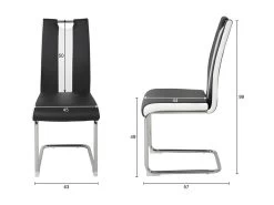 Lot De 6 Chaises - Simili Blanc Et Noir - L 55 X P 45 X H 99 Cm - LEON -Magasin de meubles de restaurant chaise 13272751