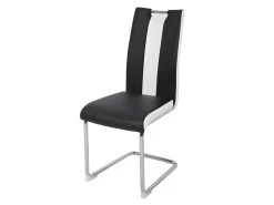 Lot De 6 Chaises - Simili Blanc Et Noir - L 55 X P 45 X H 99 Cm - LEON -Magasin de meubles de restaurant chaise 13272753