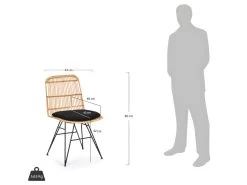 Uyuni - Lot De 2 Chaises Design En Rotin - Couleur - Naturel 17 Uyuni - Lot De 2 Chaises Design En Rotin - Couleur - Naturel -Magasin de meubles de restaurant chaise 13295113