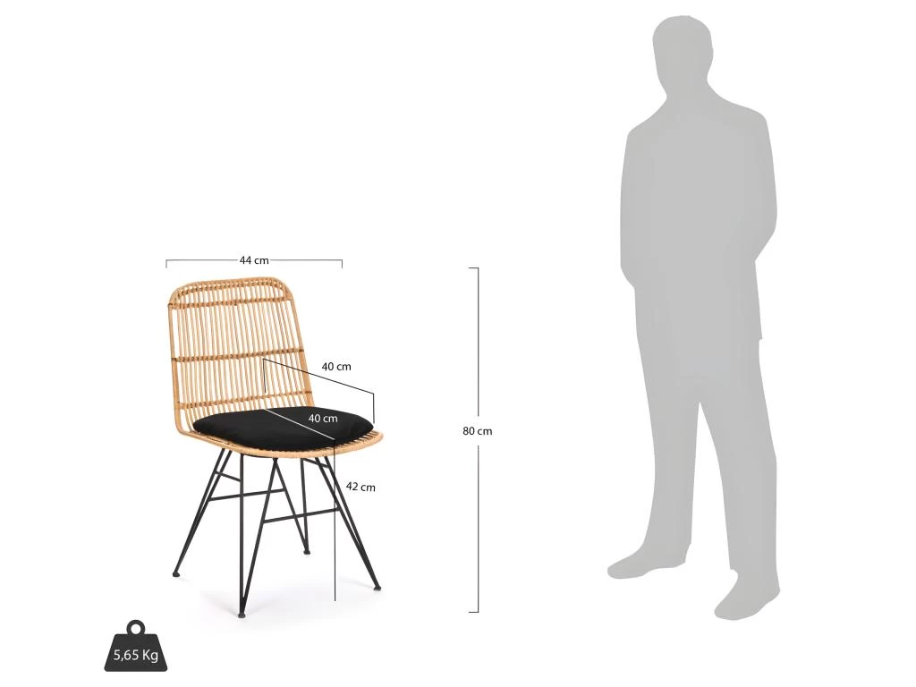 Uyuni - Lot De 2 Chaises Design En Rotin - Couleur - Naturel 10 Uyuni - Lot De 2 Chaises Design En Rotin - Couleur - Naturel – Image 8