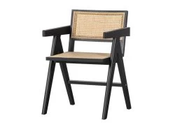 Gunn - Chaise En Bois Et Rotin - Couleur - Noir -Magasin de meubles de restaurant chaise 13295189