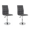 LEAF Lot De 2 Chaises De Salle A Manger - Simili Gris - Contemporain - L 42 X P 46,5 Cm -Magasin de meubles de restaurant chaise 13313081
