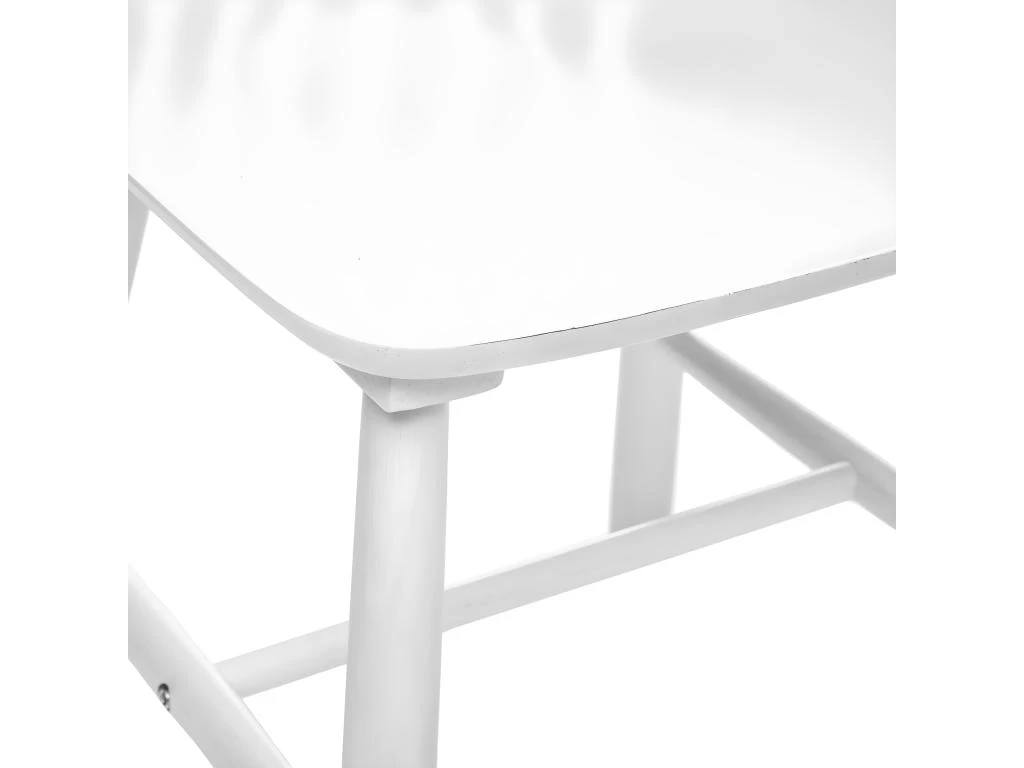 Chaise De Table Blanche En Bois D'Hévéa H 87 Cm 4 Chaise De Table Blanche En Bois D'Hévéa H 87 Cm – Image 2