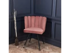 Chaise Ariel Velours Rose -Magasin de meubles de restaurant chaise 13511701