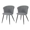 Lot De 2 Chaises De Salle À Manger Scandinave Fauteuil Assise Rembourrée En Bouclette Pieds, Gris