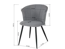 Lot De 4 Chaises De Salle À Manger Scandinave Fauteuil Assise Rembourrée En Bouclette Pieds, Gris -Magasin de meubles de restaurant chaise 13543531