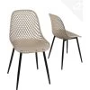 Lot De 2 Chaises De Cuisine Design Ajouré SELI (gris Beige) 1 Lot De 2 Chaises De Cuisine Design Ajouré SELI (gris Beige) -Magasin de meubles de restaurant chaise 13581225
