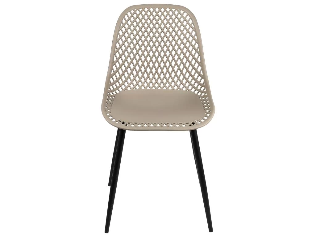 Lot De 2 Chaises De Cuisine Design Ajouré SELI (gris Beige) 4 Lot De 2 Chaises De Cuisine Design Ajouré SELI (gris Beige) – Image 2