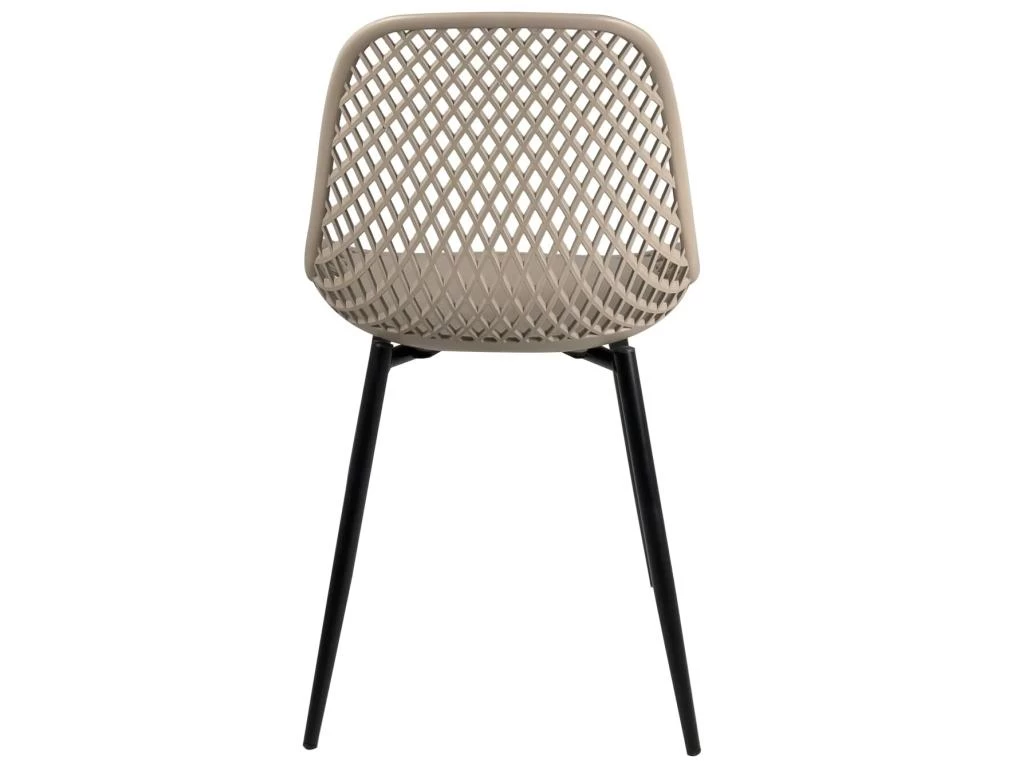 Lot De 2 Chaises De Cuisine Design Ajouré SELI (gris Beige) 6 Lot De 2 Chaises De Cuisine Design Ajouré SELI (gris Beige) – Image 4