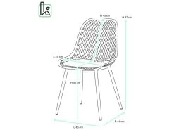 Lot De 2 Chaises De Cuisine Design Ajouré SELI (gris Beige) 11 Lot De 2 Chaises De Cuisine Design Ajouré SELI (gris Beige) -Magasin de meubles de restaurant chaise 13581233