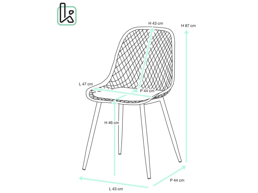 Lot De 2 Chaises De Cuisine Design Ajouré SELI (gris Beige) 7 Lot De 2 Chaises De Cuisine Design Ajouré SELI (gris Beige) – Image 5