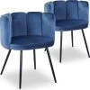 Lot De 2 Chaises Amela Velours Bleu