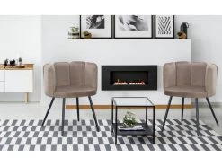 Lot De 2 Chaises Amela Velours Taupe -Magasin de meubles de restaurant chaise 13698289