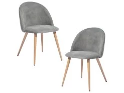 URBAN MEUBLE Scandinave Salle À Manger Salon Chaises Gris Tissu Siège, Rembourré, Pieds En Bois Avec Dossier 47*55.5*78cm