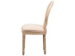 Lot De 2 Chaises En Bois Avec Assise En Tissu Beige -Magasin de meubles de restaurant chaise 13878959