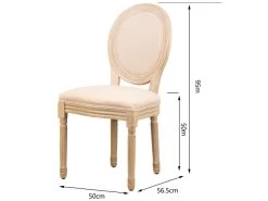 Lot De 2 Chaises En Bois Avec Assise En Tissu Beige -Magasin de meubles de restaurant chaise 13878961