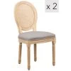 Lot De 2 Chaises En Bois Et Cannage Avec Assise En Tissu Gris Fonce 1 Lot De 2 Chaises En Bois Et Cannage Avec Assise En Tissu Gris Fonce -Magasin de meubles de restaurant chaise 13878963