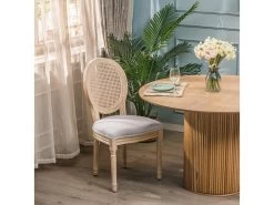 Lot De 2 Chaises En Bois Et Cannage Avec Assise En Tissu Gris Clair 9 Lot De 2 Chaises En Bois Et Cannage Avec Assise En Tissu Gris Clair -Magasin de meubles de restaurant chaise 13878977