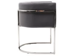 Chaise Avec Accoudoirs - Velours Et Acier Inoxydable - Gris Et Chromé - PERIA De Pascal MORABITO -Magasin de meubles de restaurant chaise 13881957