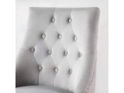 Chaise De Salle à Manger Windsor Simple - Rembourrage En Velours Moelleux Et Pieds En Bois Massif Robustes - Parfait Pour Votre Salle à Manger Et Salon - Gris Clair -Magasin de meubles de restaurant chaise 13971019