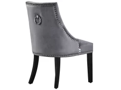 Ensemble De 4 Chaises De Salle à Manger Windsor - Rembourrage En Velours Moelleux Et Pieds En Bois Massif Robustes - Parfait Pour Votre Salle à Manger Et Salon - Gris Foncé -Magasin de meubles de restaurant chaise 13971281