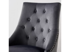 Ensemble De 4 Chaises De Salle à Manger Windsor - Rembourrage En Velours Moelleux Et Pieds En Bois Massif Robustes - Parfait Pour Votre Salle à Manger Et Salon - Gris Foncé -Magasin de meubles de restaurant chaise 13971289