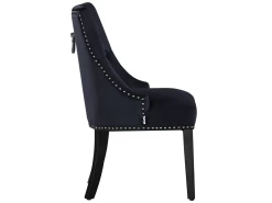 Ensemble De 4 Chaises De Salle à Manger Windsor - Rembourrage En Velours Moelleux Et Pieds En Bois Massif Robustes - Parfait Pour Votre Salle à Manger Et Salon - Noir -Magasin de meubles de restaurant chaise 13971513