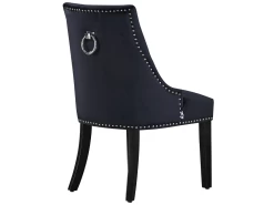 Ensemble De 2 Chaises De Salle à Manger Windsor - Rembourrage En Velours Moelleux Et Pieds En Bois Massif Robustes - Parfait Pour Votre Salle à Manger Et Salon - Noir -Magasin de meubles de restaurant chaise 13971539