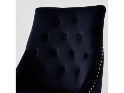 Ensemble De 2 Chaises De Salle à Manger Windsor - Rembourrage En Velours Moelleux Et Pieds En Bois Massif Robustes - Parfait Pour Votre Salle à Manger Et Salon - Noir -Magasin de meubles de restaurant chaise 13971547