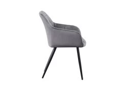 Ensemble De 2 Chaises De Salle à Manger Camden - Tapissées De Velours Avec Pieds En Métal - Gris Foncé -Magasin de meubles de restaurant chaise 14147971