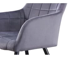 Ensemble De 2 Chaises De Salle à Manger Camden - Tapissées De Velours Avec Pieds En Métal - Gris Foncé -Magasin de meubles de restaurant chaise 14147977